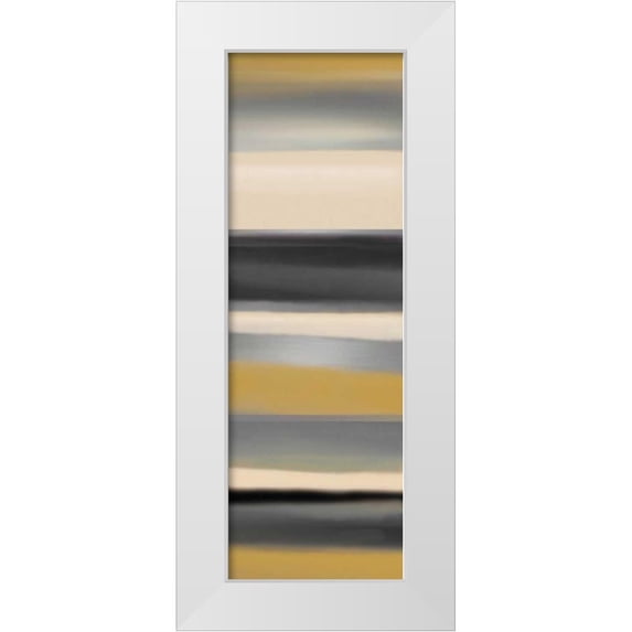 Jill, Susan 13x32 White Modern Wood Framed Museum Art Print Titled - Golden Dawn I