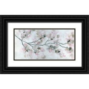 Jill, Susan 14x9 Black Ornate Wood Framed with Double Matting Museum Art Print Titled - Cherry Blossoms