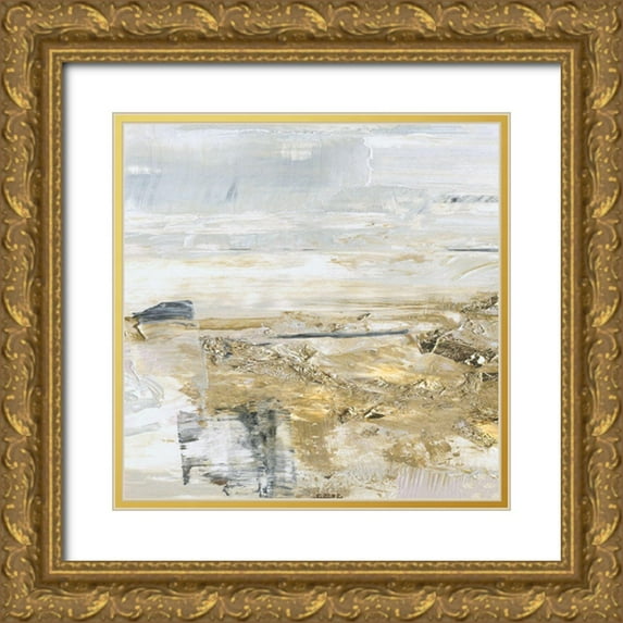 Jill, Susan 15x15 Gold Ornate Wood Framed with Double Matting Museum Art Print Titled - Sand Pond Reflection