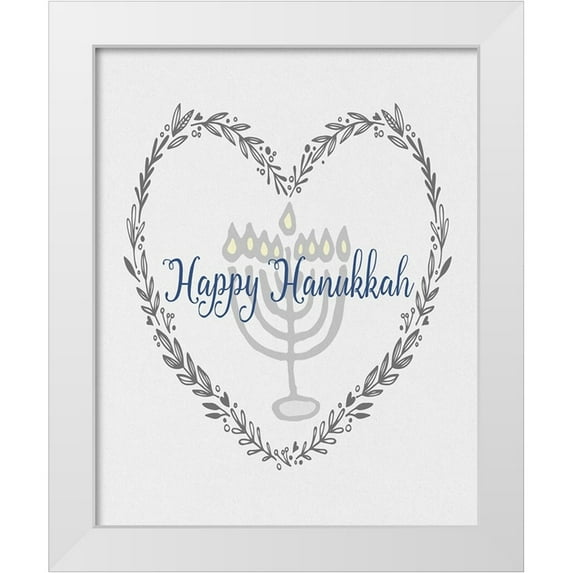 Jill, Susan 15x18 White Modern Wood Framed Museum Art Print Titled - Hanukkah Heart