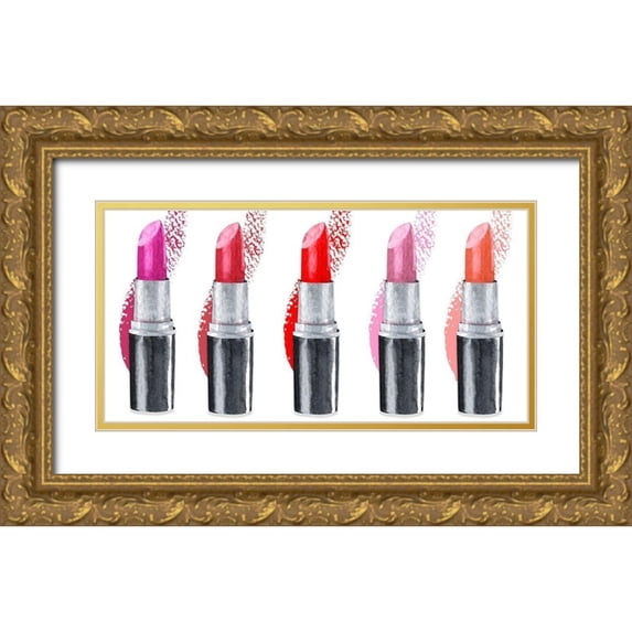Jill, Susan 18x11 Gold Ornate Wood Framed with Double Matting Museum Art Print Titled - Lipstick Row
