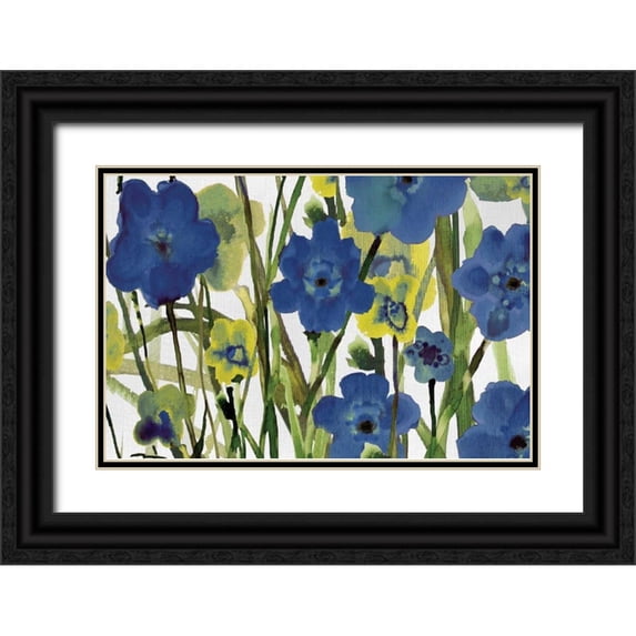 Jill, Susan 18x13 Black Ornate Wood Framed with Double Matting Museum Art Print Titled - Picking Flowers