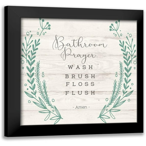 Jill, Susan 20x20 Black Modern Framed Museum Art Print Titled - Bathroom Prayer