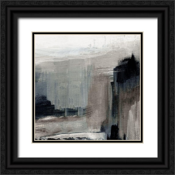 Jill, Susan 20x20 Black Ornate Wood Framed with Double Matting Museum Art Print Titled - Tuscan Meadow Evening