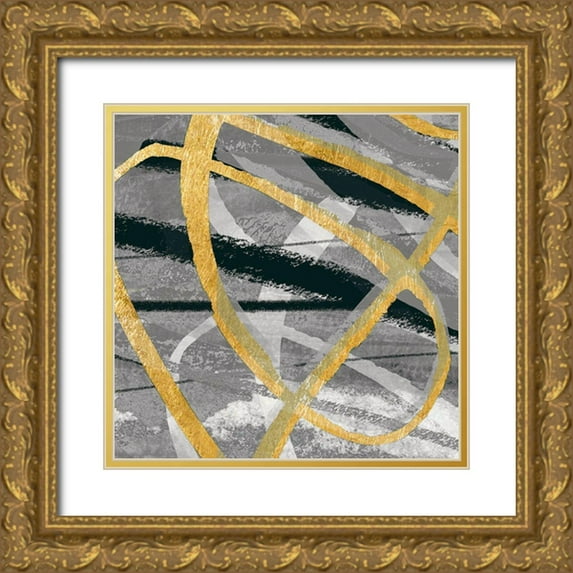 Jill, Susan 20x20 Gold Ornate Wood Framed with Double Matting Museum Art Print Titled - Grey Dance I