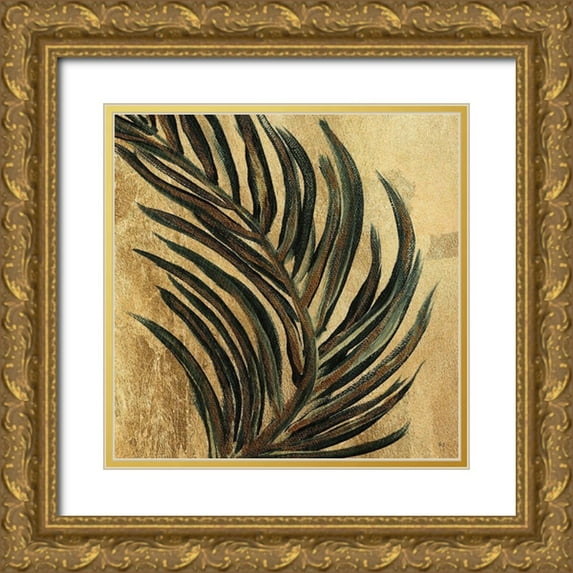Jill, Susan 20x20 Gold Ornate Wood Framed with Double Matting Museum Art Print Titled - Lush Palm II