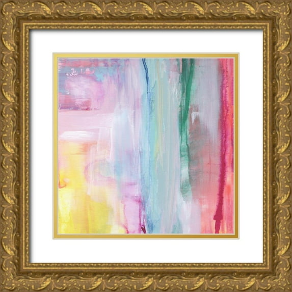 Jill, Susan 20x20 Gold Ornate Wood Framed with Double Matting Museum Art Print Titled - Rainbows Edge II