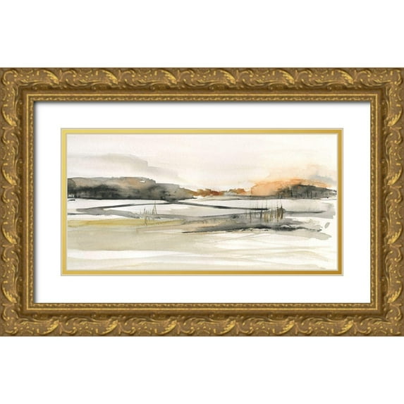 Jill, Susan 24x14 Gold Ornate Wood Framed with Double Matting Museum Art Print Titled - Turnwood Clearing