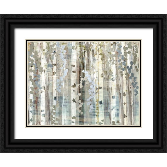 Jill, Susan 24x19 Black Ornate Wood Framed with Double Matting Museum Art Print Titled - Birch Wood Meadow