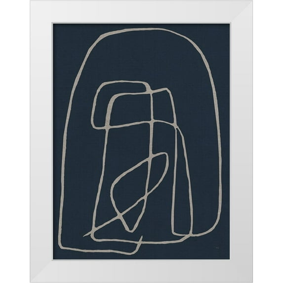 Jill, Susan 25x32 White Modern Wood Framed Museum Art Print Titled - Shapes and Night Sky I
