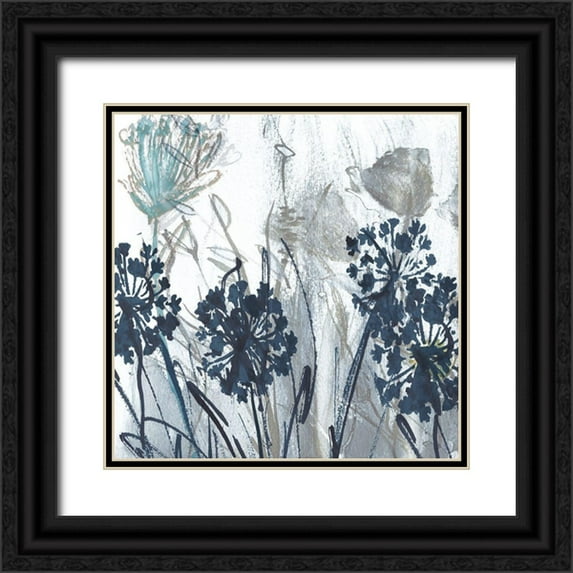 Jill, Susan 26x26 Black Ornate Wood Framed with Double Matting Museum Art Print Titled - Indigo Field I