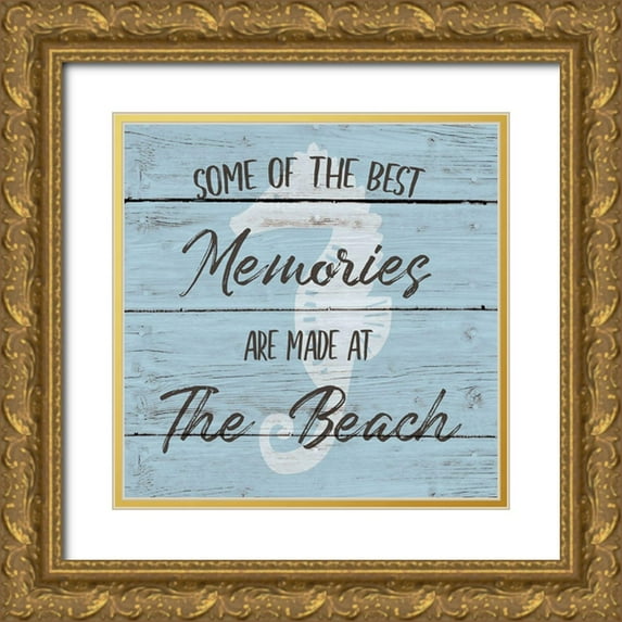 Jill, Susan 26x26 Gold Ornate Wood Framed with Double Matting Museum Art Print Titled - Beach Memories