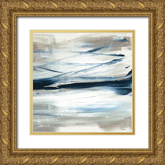 Jill, Susan 26x26 Gold Ornate Wood Framed with Double Matting Museum Art Print Titled - Tumultuous Indigo IV