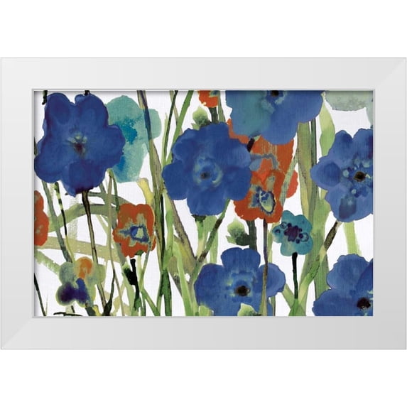 Jill, Susan 32x23 White Modern Wood Framed Museum Art Print Titled - Picking Flowers