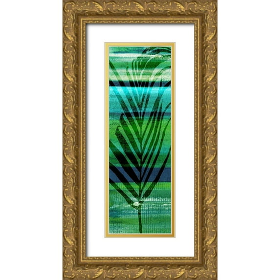 Jill, Susan 7x14 Gold Ornate Wood Framed with Double Matting Museum Art Print Titled - Seychelles Palm I