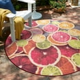 thumbnail image 1 of Jill Zarin Caribbean Outdoor Collection Area Rug - Antigua (7' 10" Round Rust Red and Yellow/Brown), 1 of 6