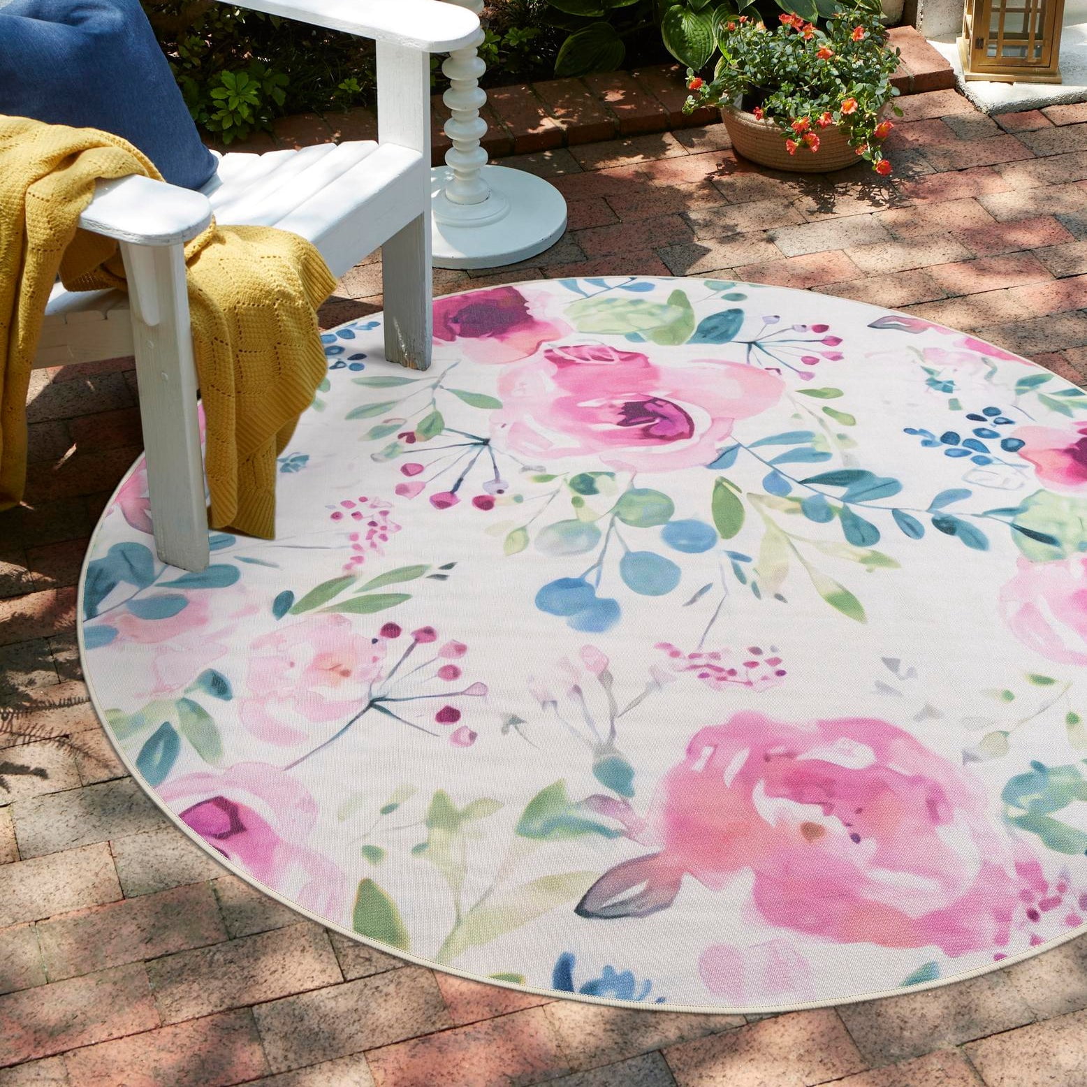 Jill Zarin Caribbean Outdoor Collection Area Rug - Barbados (10' Round ...