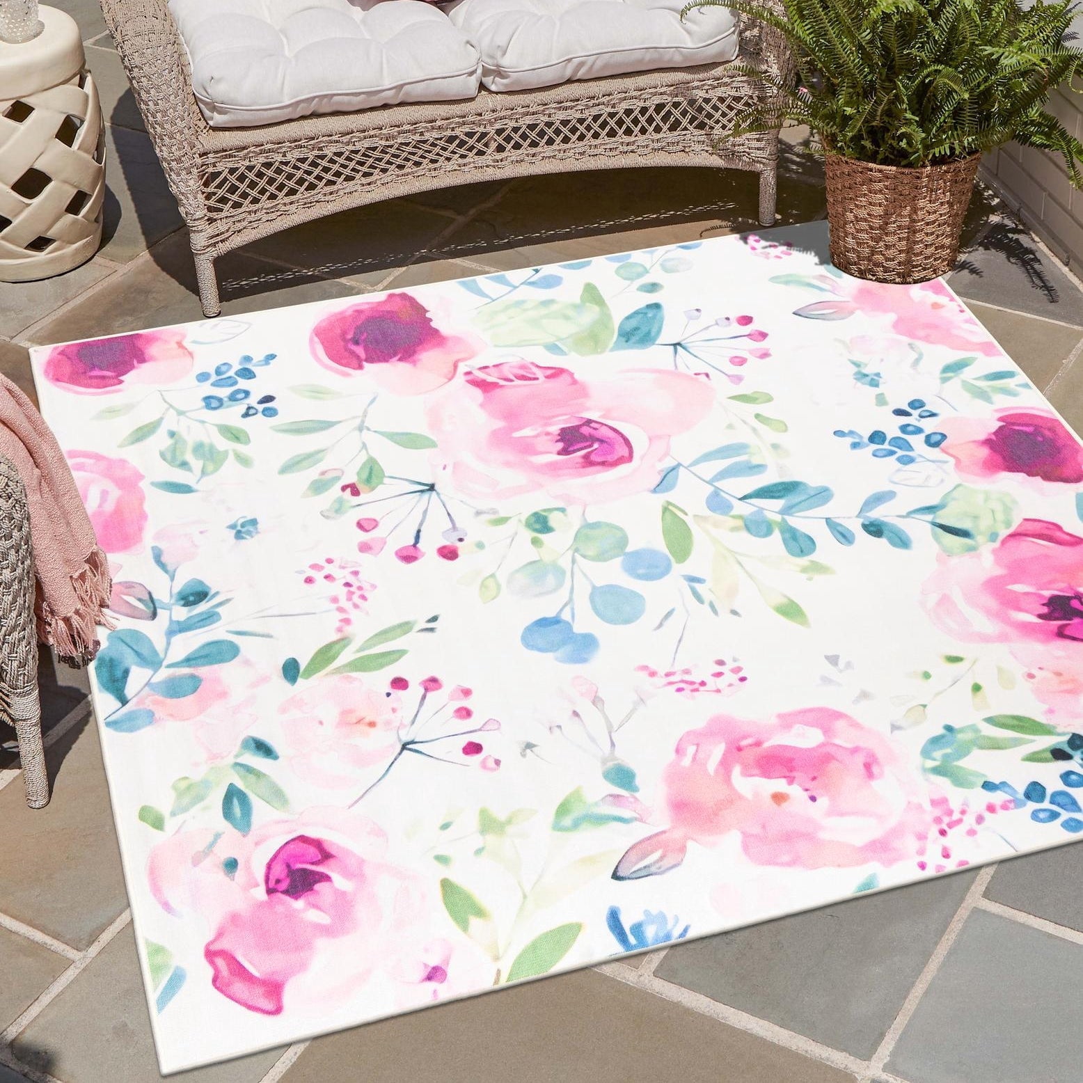 Jill Zarin Caribbean Outdoor Collection Area Rug - Barbados (10' Square ...
