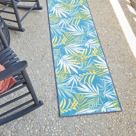 Jill Zarin Caribbean Outdoor Collection Area Rug - Grenada (2' x 8' Runner Blue/Yellow)