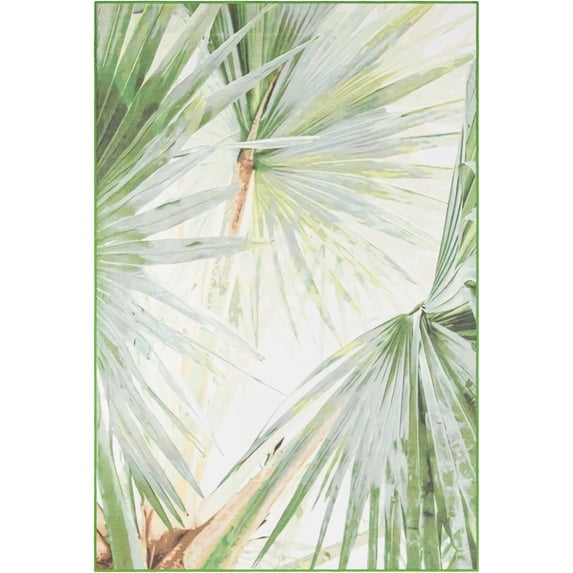 Jill Zarin Cuba Caribbean Outdoor Washable Rug ,6' 1" x 9' 0",Green