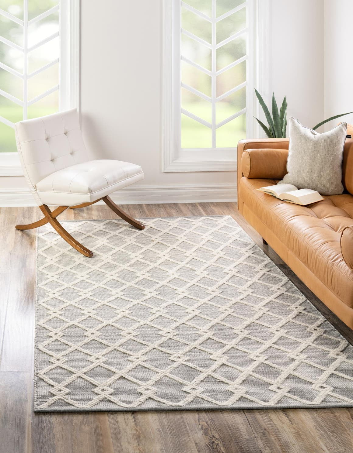 Gray Manor Geometric Wool Handmade Area Rug 8x10