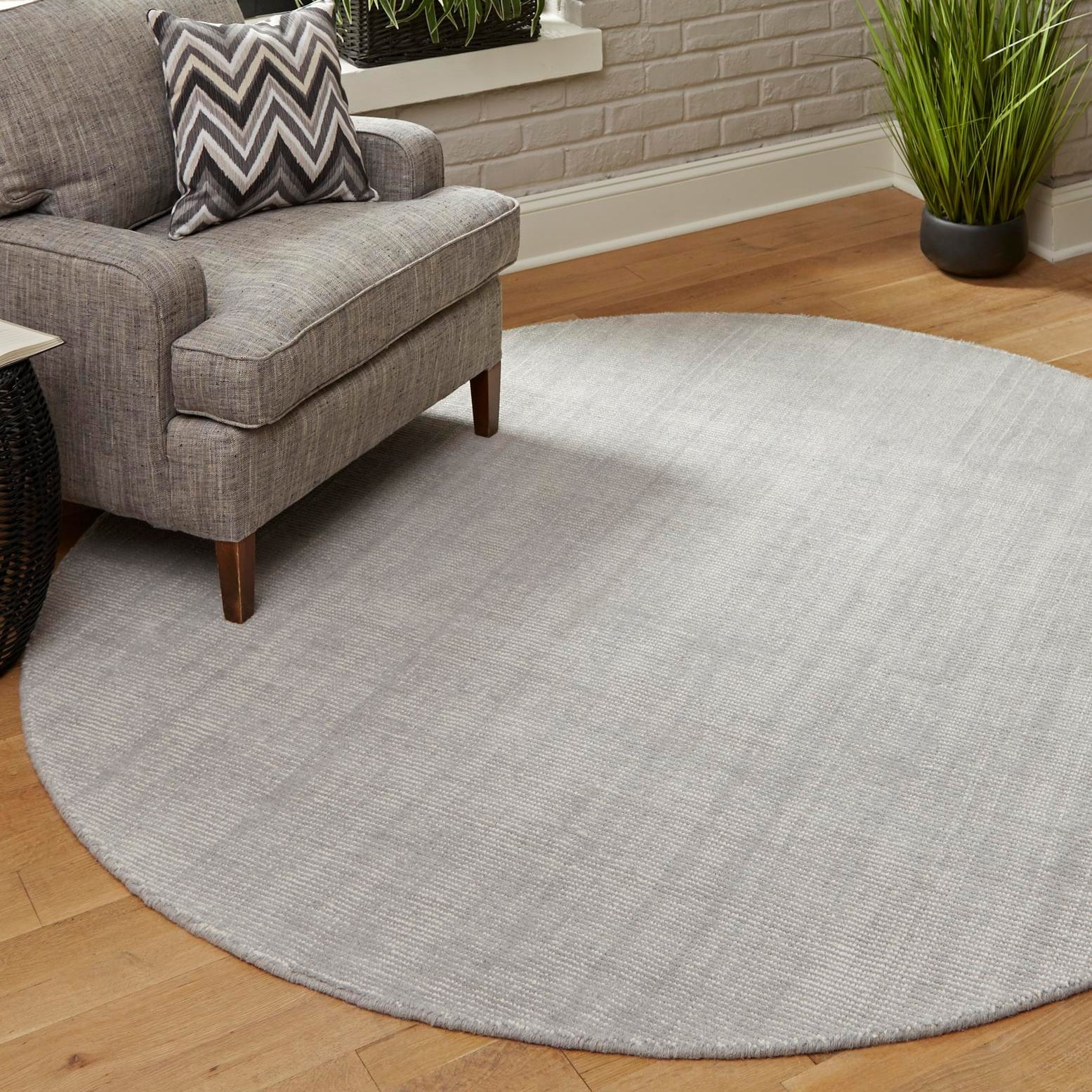 Round Grey Rug Wool Jill Zarin English Manor Collection Area Rug - Farmhouse (10' Round ...