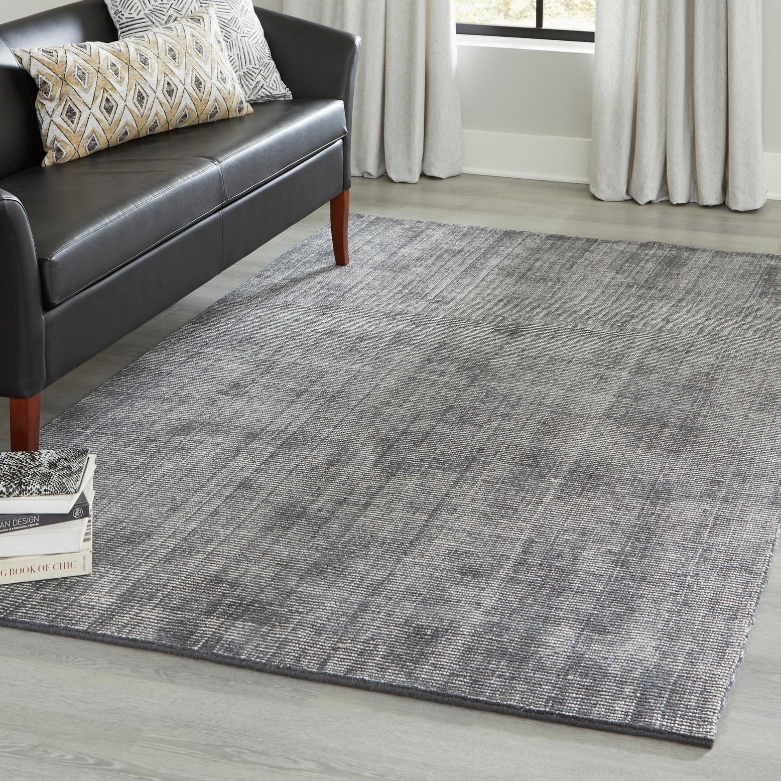 Handmade Earl Grey Wool Rectangular Indoor Area Rug