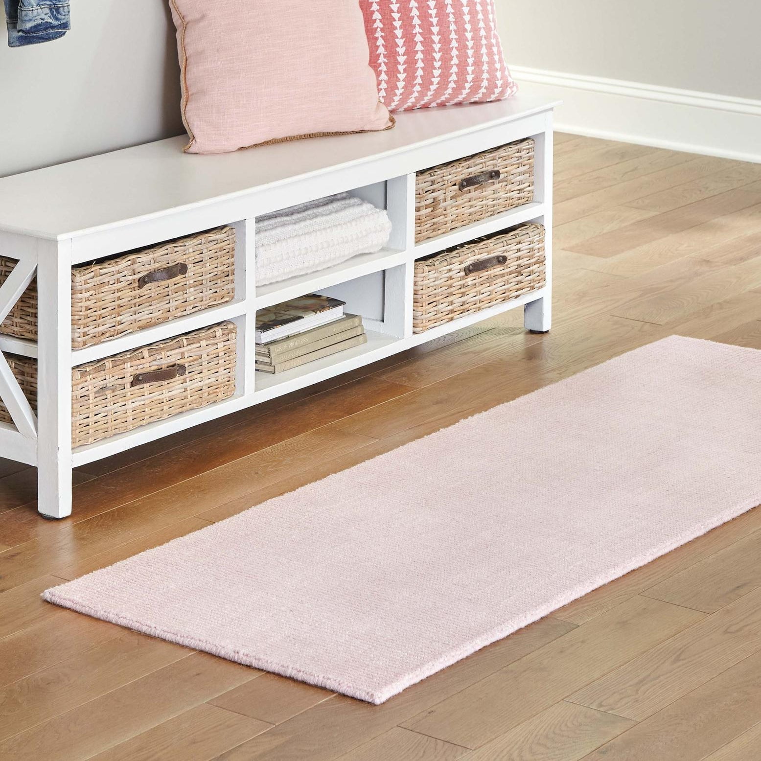 Hand-Knotted English Rose Wool Runner Rug, 2' x 4'1"