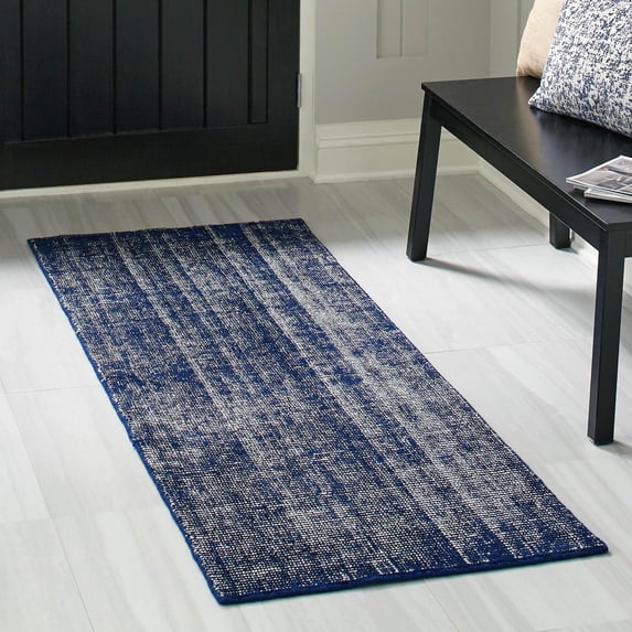 Jill Zarin English Manor Collection Area Rug - Farmhouse (2' x 5' 1" Runner Blueberry/Ivory)