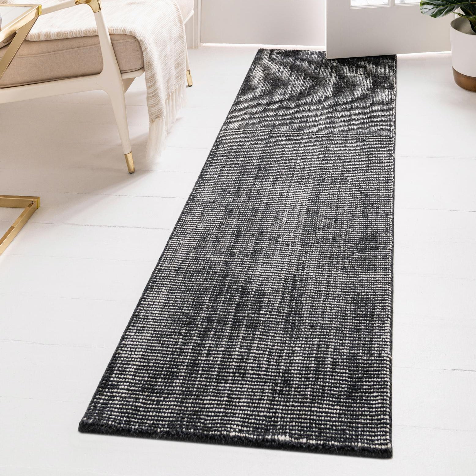 Earl Grey Hand-Knotted Wool Indoor Runner Rug