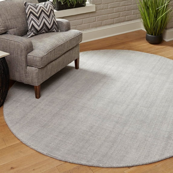 Jill Zarin English Manor Collection Area Rug - Farmhouse (3' 1" Round Grey Manor/Ivory)