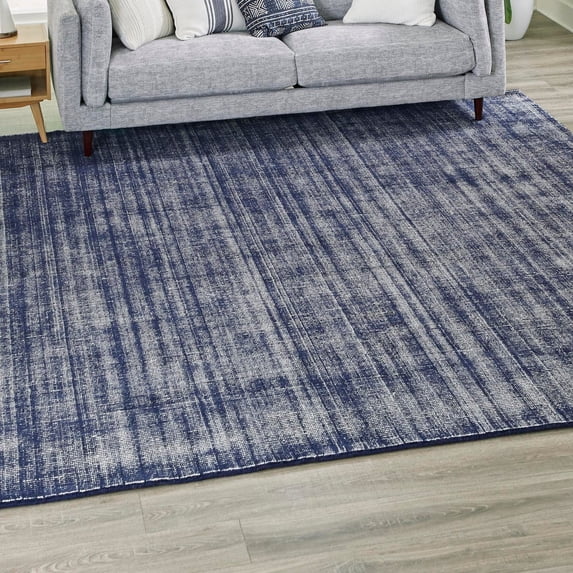 Jill Zarin English Manor Collection Area Rug - Farmhouse (7' 10" Square Blueberry/Ivory)