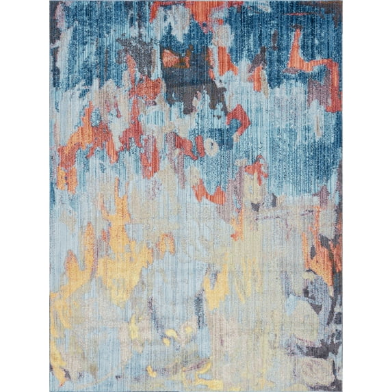 Jill Zarin Jill Zarin’s Downtown Rectangular Abstract Modern Area Rugs, Blue