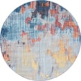 thumbnail image 1 of Jill Zarin Jill Zarin’s Downtown Round Abstract Modern Area Rugs, Blue, 1 of 6