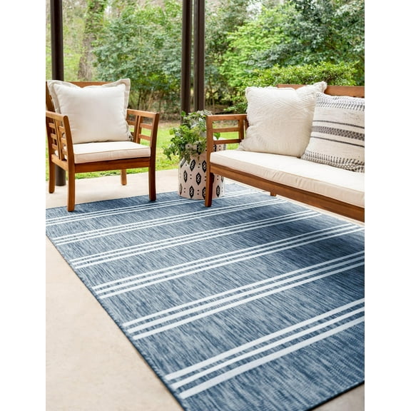 Jill Zarin Outdoor Collection Area Rug - Anguilla (2' x 3' 1" Rectangle Blue/Ivory)