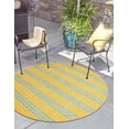 thumbnail image 1 of Jill Zarin Outdoor Collection Area Rug - Anguilla (3' 1" Round Yellow and Aqua/Light Blue), 1 of 11