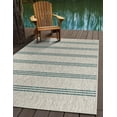 thumbnail image 1 of Jill Zarin Outdoor Collection Area Rug - Anguilla (4' 1" x 6' 1" Rectangle Light Gray/Teal), 1 of 8