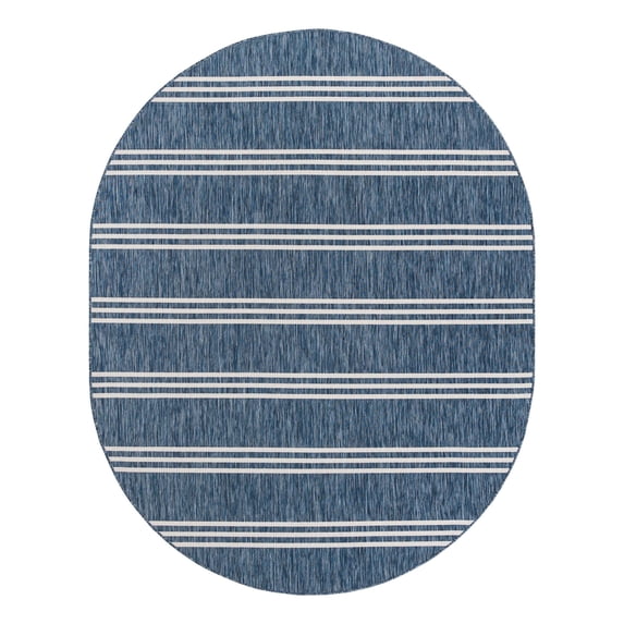 Jill Zarin Outdoor Collection Area Rug - Anguilla (7' 10" x 10' Oval Blue/Ivory)