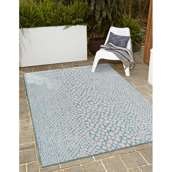 Jill Zarin Outdoor Collection Area Rug - Cape Town (2' x 3' 1" Rectangle Pink and Aqua/Light Blue)