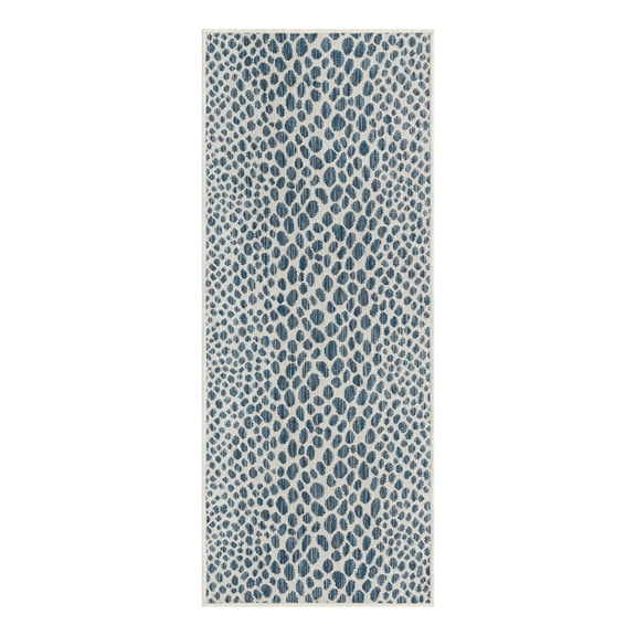 Jill Zarin Outdoor Collection Area Rug - Cape Town (2' x 5' 3" Runner Blue/Olive)