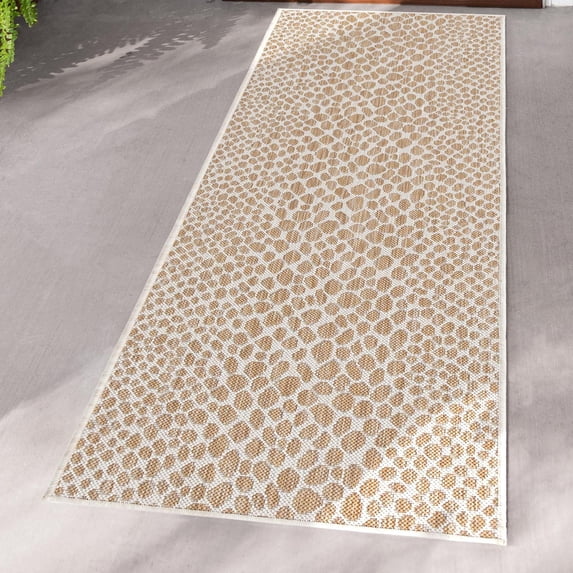 Jill Zarin Outdoor Collection Area Rug - Cape Town (2' x 6' 1" Runner Dark Beige/Ivory)