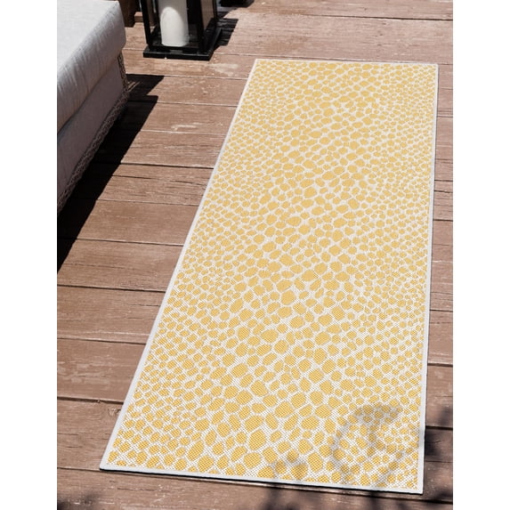 Jill Zarin Outdoor Collection Area Rug - Cape Town (2' x 6' 1" Runner Yellow Ivory/Ivory)