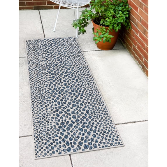 Jill Zarin Outdoor Collection Area Rug - Cape Town (2' x 7' 1" Runner Blue/Olive)
