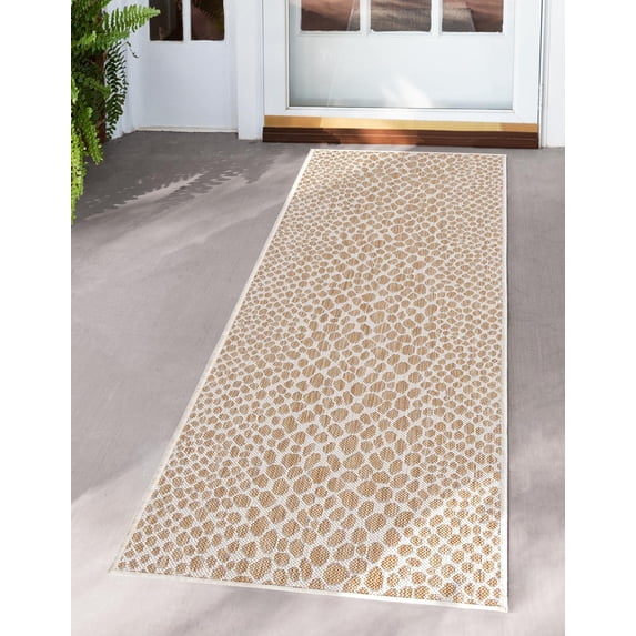 Jill Zarin Outdoor Collection Area Rug - Cape Town (2' x 8' Runner Dark Beige/Ivory)