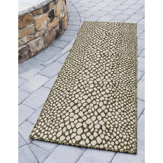 Jill Zarin Outdoor Collection Area Rug - Cape Town (2' x 8' Runner Green/Ivory)