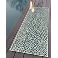 thumbnail image 1 of Jill Zarin Outdoor Collection Area Rug - Cape Town (2' x 8' Runner Teal/Ivory), 1 of 8