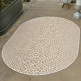 thumbnail image 1 of Jill Zarin Outdoor Collection Area Rug - Cape Town (5' 3" x 8' Oval Dark Beige/Ivory), 1 of 11