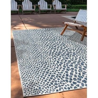 Jill Zarin Outdoor Collection Area Rug - Cape Town (5' 3" x 8' Rectangle Blue/Olive)