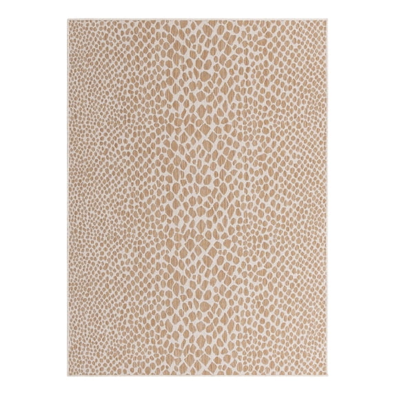 Jill Zarin Outdoor Collection Area Rug - Cape Town (5' 3" x 8' Rectangle Dark Beige/Ivory)
