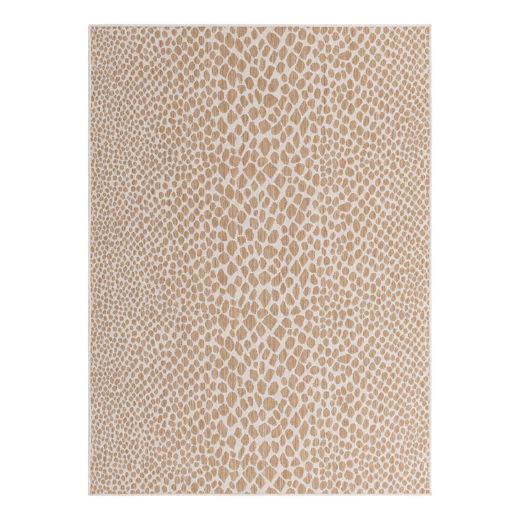 Beige Synthetic 5' x 7' Easy-Care Outdoor Rectangular Rug